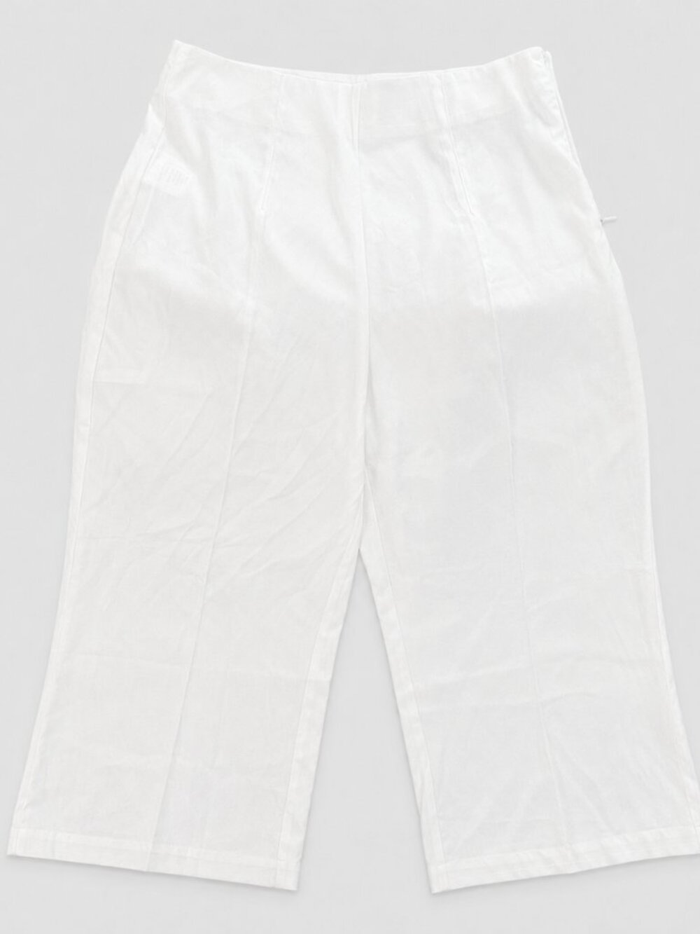 COMMENSE White Semi-Sheer Wide Leg Culotte Pants Size S NWT